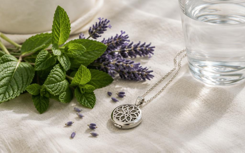 Collar difusor para el dolor de cabeza: cómo usar menta y lavanda frente a la tensión — imagen del artículo