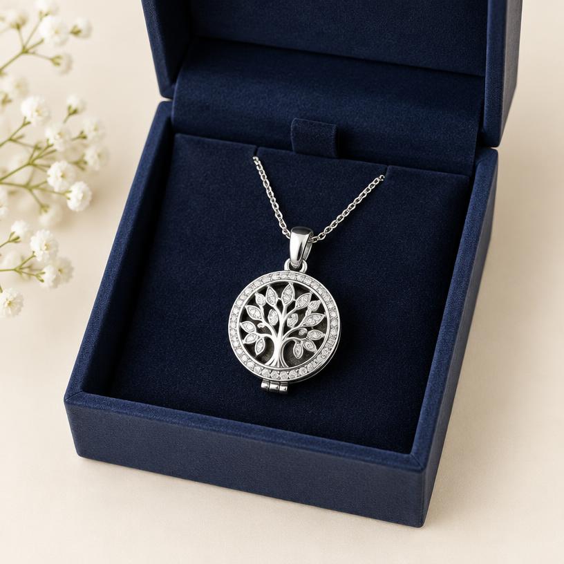 CELESTIA collar difusor de aceite esencial – plata / plateado para aromaterapia
