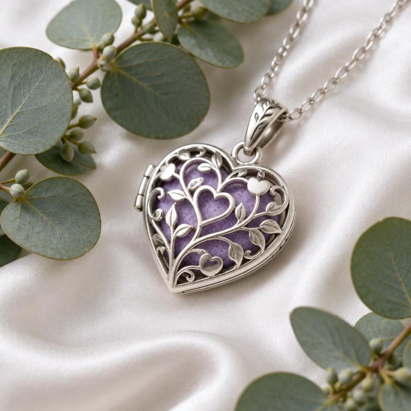 CELESTIA collares de aromaterapia para mujeres – plata / plateado para aromaterapia