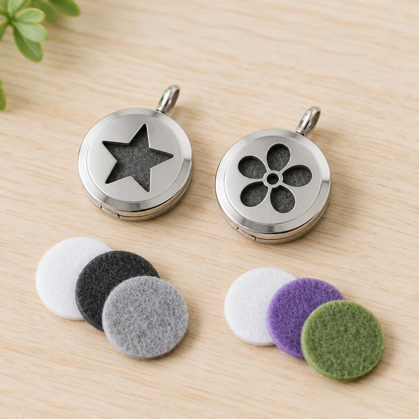 Pack 2 collares de aceites esenciales – acero para aromaterapia