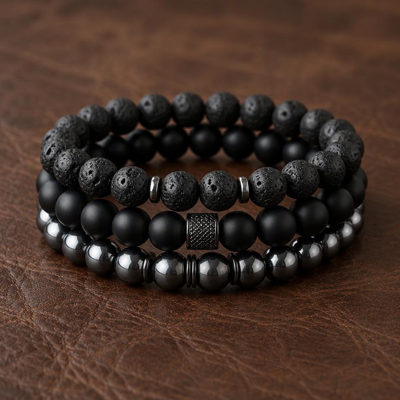 Pulseras de lava para hombre – lava volcánica para aromaterapia